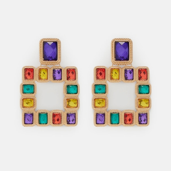 Large Rhinestone Earrings - Picture 3 of 3